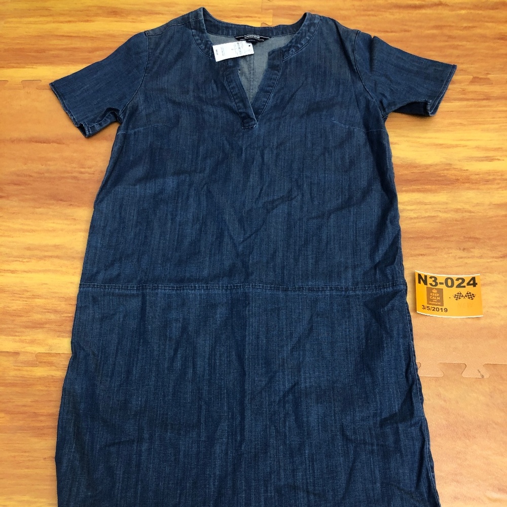 Lands’ End Dark Denim Chambray Tunic Dress Size 2